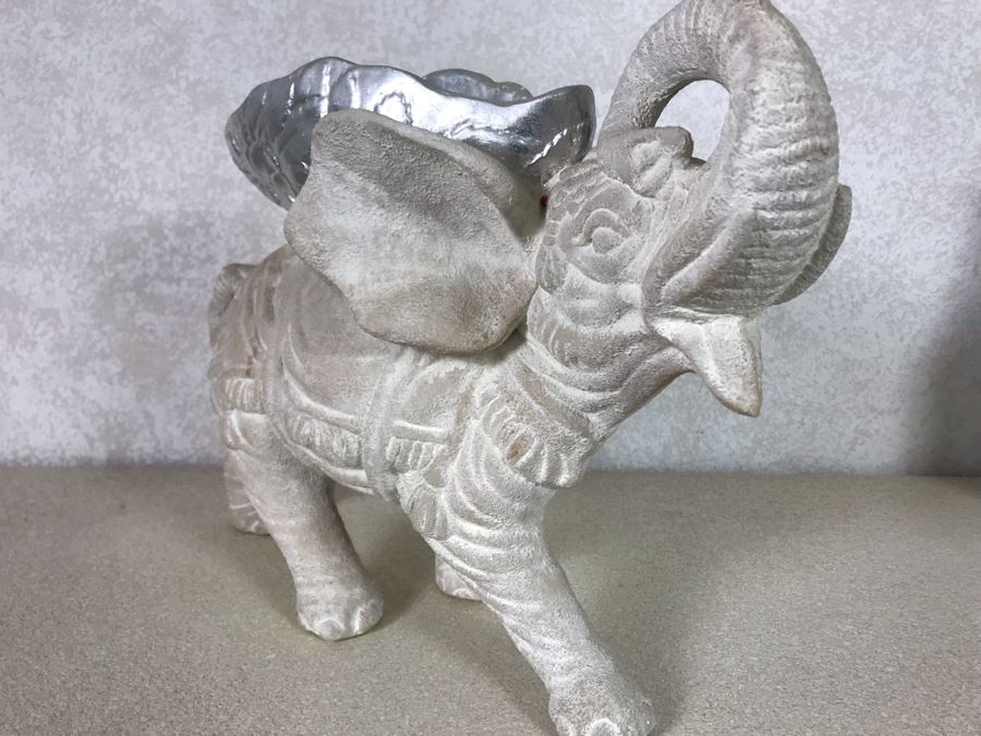Large Plaster Elephant Bowl 17W X 13H [Photo 5]