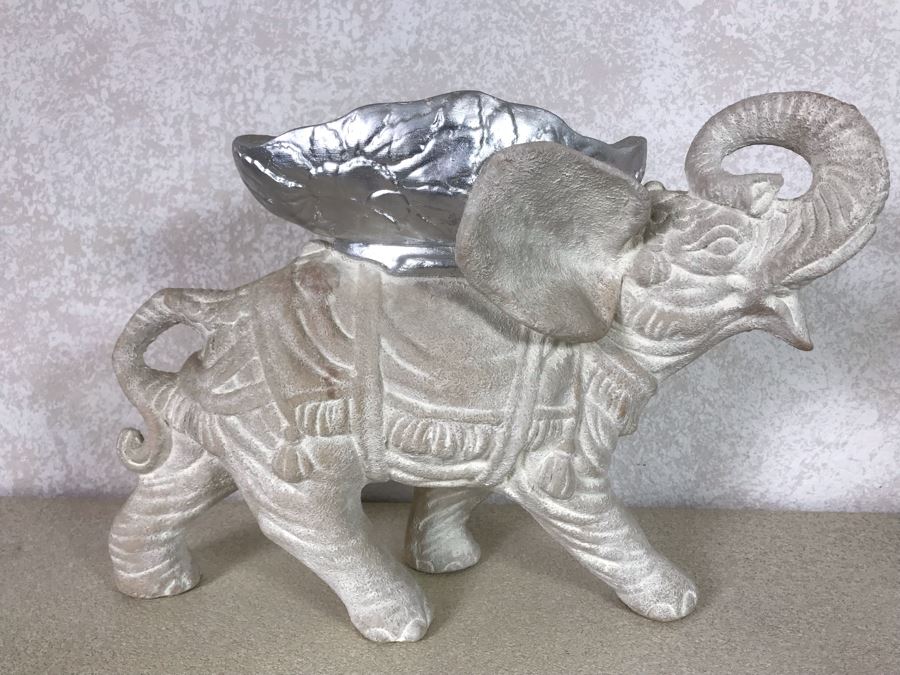 Large Plaster Elephant Bowl 17W X 13H [Photo 2]