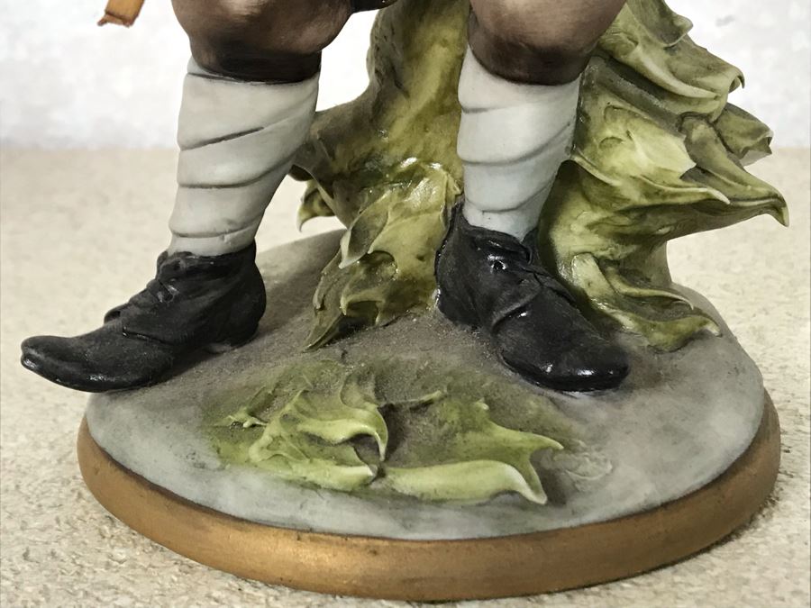 Vintage Italian Capodimonte Figurine 9.5H See Photos For Some Damage To Green Leaves [Photo 5]