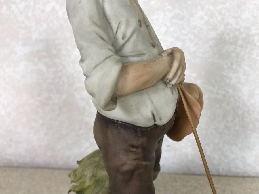 Vintage Italian Capodimonte Figurine 9.5H See Photos For Some Damage To Green Leaves [Photo 13]