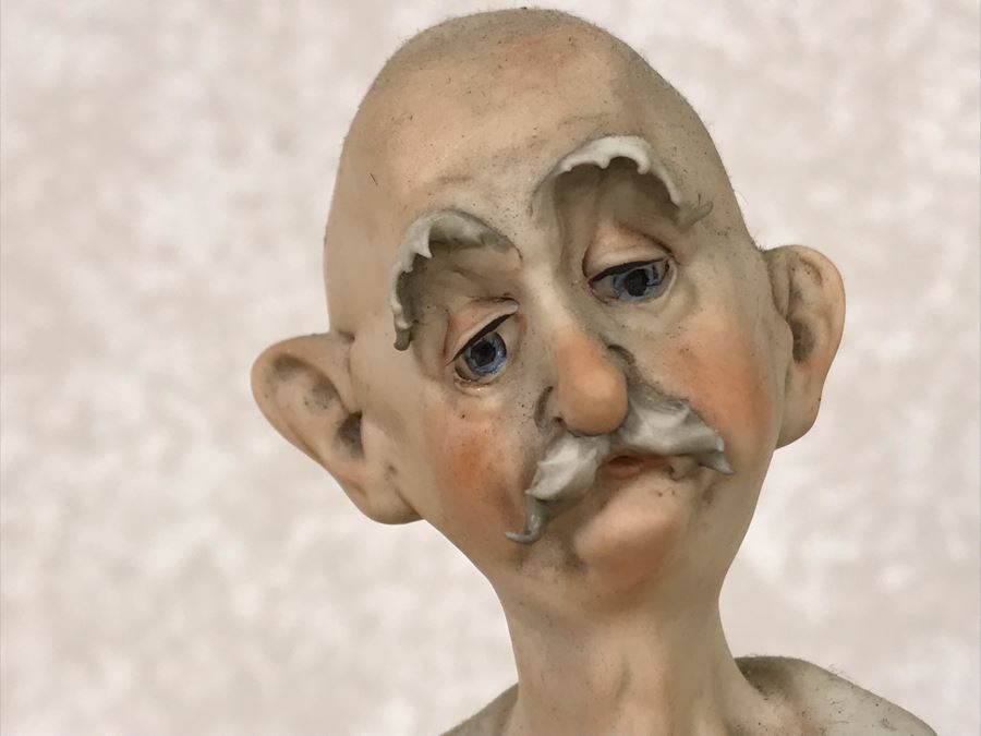 Vintage Italian Capodimonte Figurine 9.5H See Photos For Some Damage To Green Leaves [Photo 3]