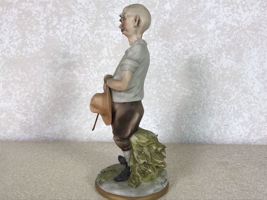 Vintage Italian Capodimonte Figurine 9.5H See Photos For Some Damage To Green Leaves [Photo 6]