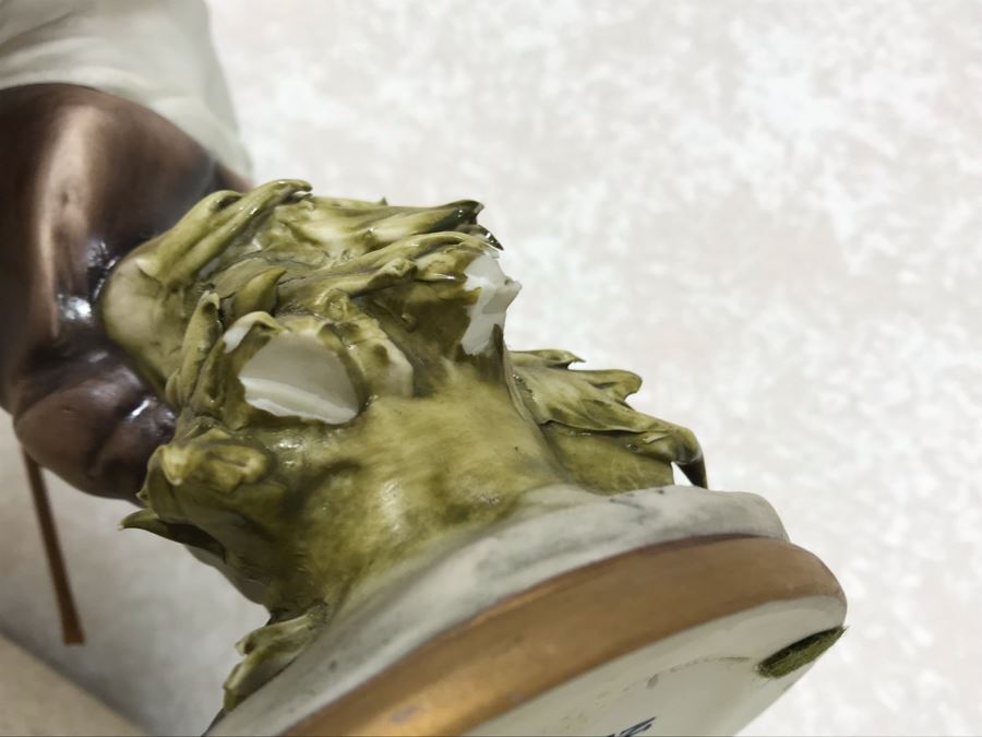 Vintage Italian Capodimonte Figurine 9.5H See Photos For Some Damage To Green Leaves [Photo 8]