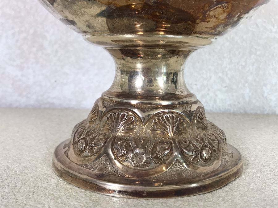 Impressive English Sterling Silver Ewer Pitcher With High Relief Repousse Decoration Featuring Winged Mermaids, Nautical Marine Motifs, Possibly Poseidon And Lions Head -Believe Mark Is Job Frank Hall In London, England 1,360g [Photo 6]