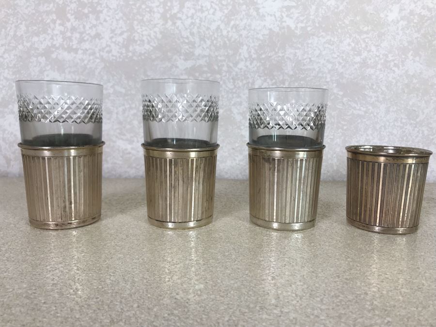 Four Vintage Italian 800 Silver Cups From Firenze Florence Italy Hallmarked 215 F1 - 320g TW [Photo 2]