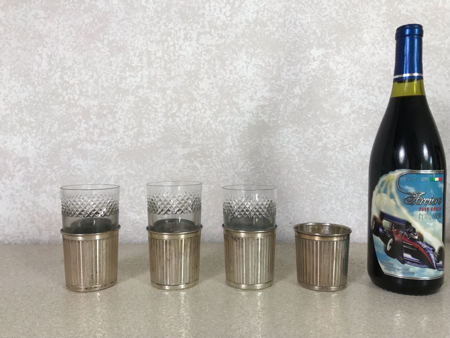 Four Vintage Italian 800 Silver Cups From Firenze Florence Italy Hallmarked 215 F1 - 320g TW [Photo 3]