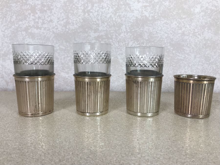 Four Vintage Italian 800 Silver Cups From Firenze Florence Italy Hallmarked 215 F1 - 320g TW
