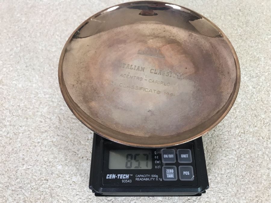Vintage Italian Silver 800 Dish Guanziroli Golf Tournament Italian Classic Trophy 85.7g [Photo 5]