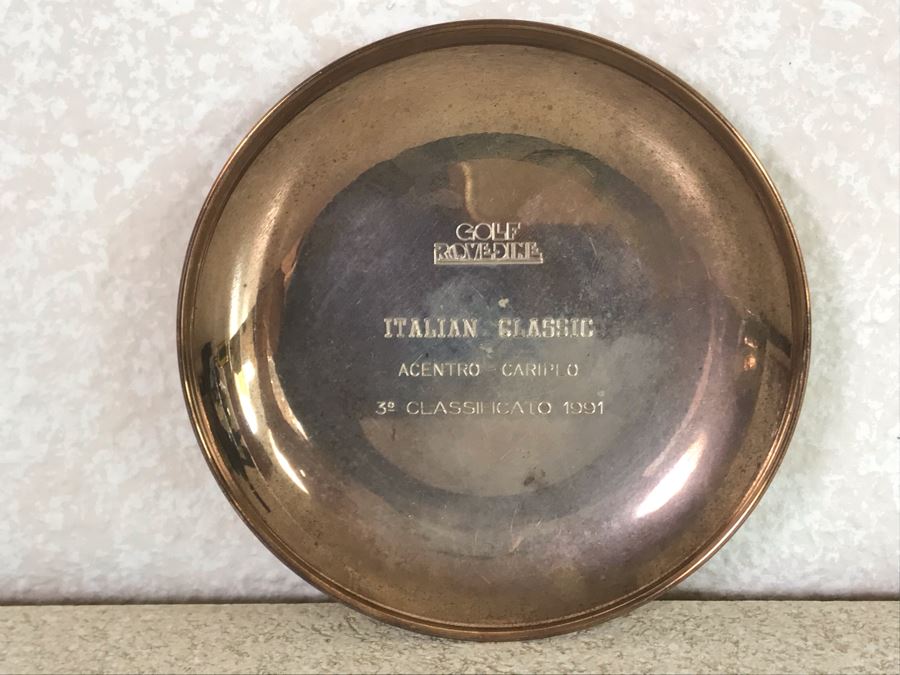 Vintage Italian Silver 800 Dish Guanziroli Golf Tournament Italian Classic Trophy 85.7g [Photo 1]