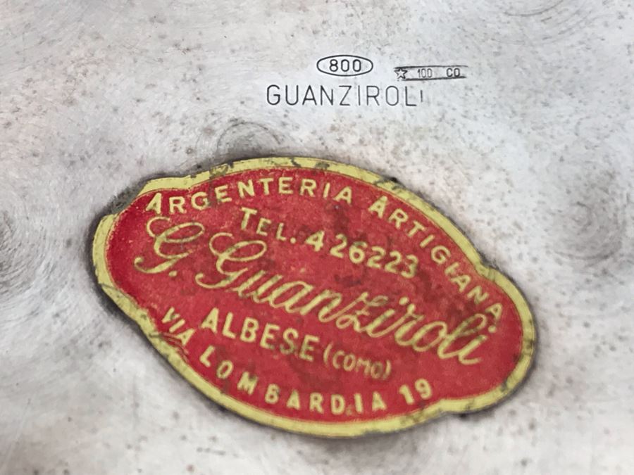 Vintage Italian Silver 800 Dish Guanziroli Golf Tournament Italian Classic Trophy 85.7g [Photo 4]