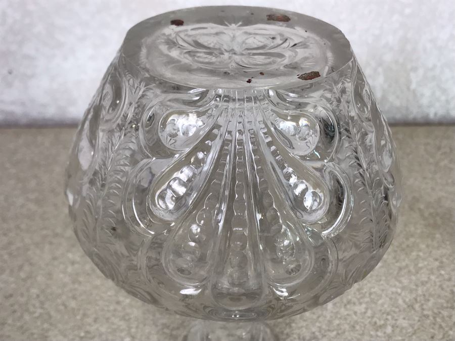 Crystal Decanter With Stunning English Sterling Silver Repousse Stopper 7H [Photo 11]