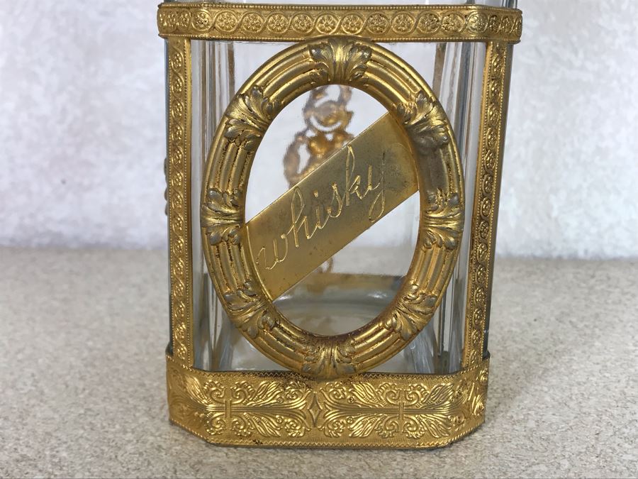 Crystal Liquor Decanter With Hallmarked Overlay Featuring Cherubs [Photo 3]