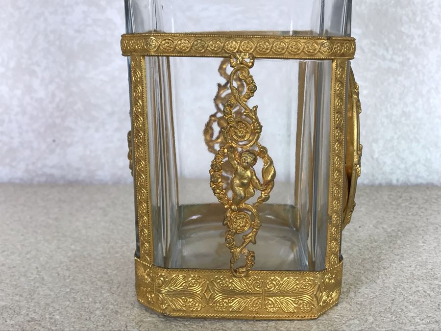 Crystal Liquor Decanter With Hallmarked Overlay Featuring Cherubs [Photo 2]