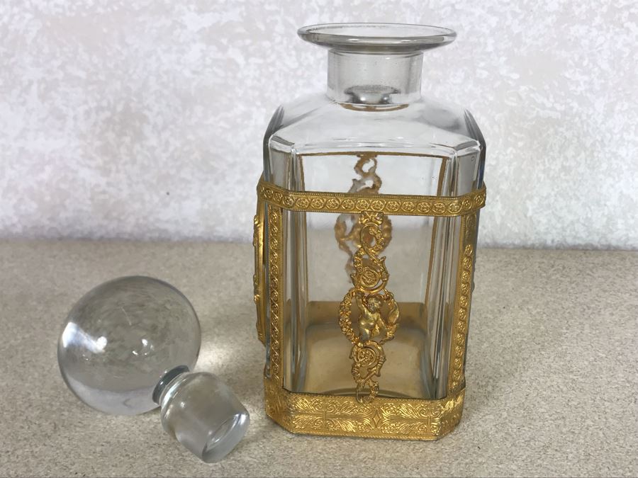 Crystal Liquor Decanter With Hallmarked Overlay Featuring Cherubs [Photo 9]
