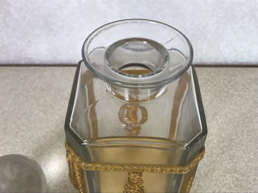 Crystal Liquor Decanter With Hallmarked Overlay Featuring Cherubs [Photo 10]