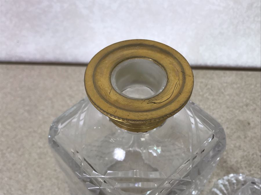 Vintage Crystal Gold Rim Decanter 9H [Photo 10]