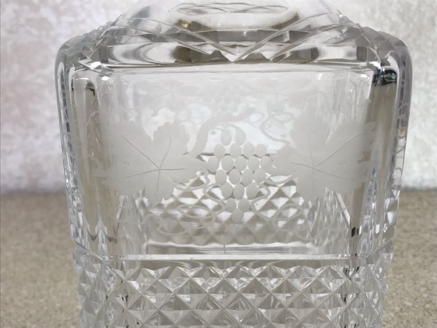Vintage Crystal Gold Rim Decanter 9H [Photo 5]