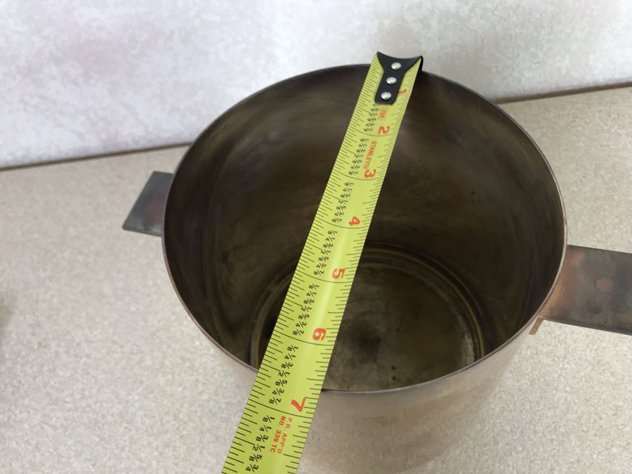 Mid-Century Modern Christofle France Gallia Lino Sabattini Ice Bucket 7.25H X 6.5W And Wine Bucket 5.75H X 4.75W With Tongues Handles [Photo 12]