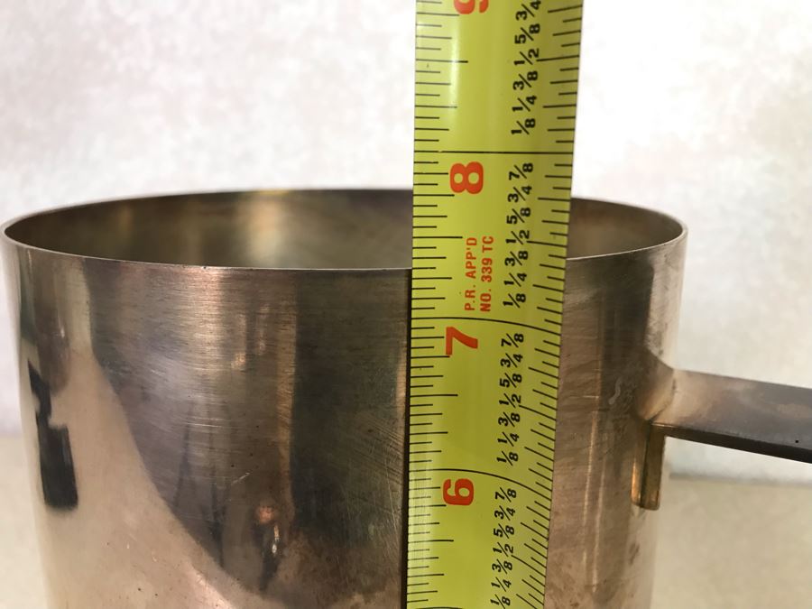 Mid-Century Modern Christofle France Gallia Lino Sabattini Ice Bucket 7.25H X 6.5W And Wine Bucket 5.75H X 4.75W With Tongues Handles [Photo 11]