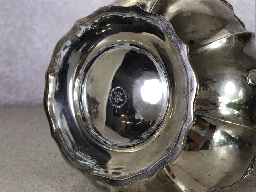 Rare Arts And Crafts Sterling Silver Repousse Tea And Coffee Service With Teapot, Coffee Pot, Creamer And Sugar By Alexander Clark 188 Oxford St London 2,700g [Photo 51]