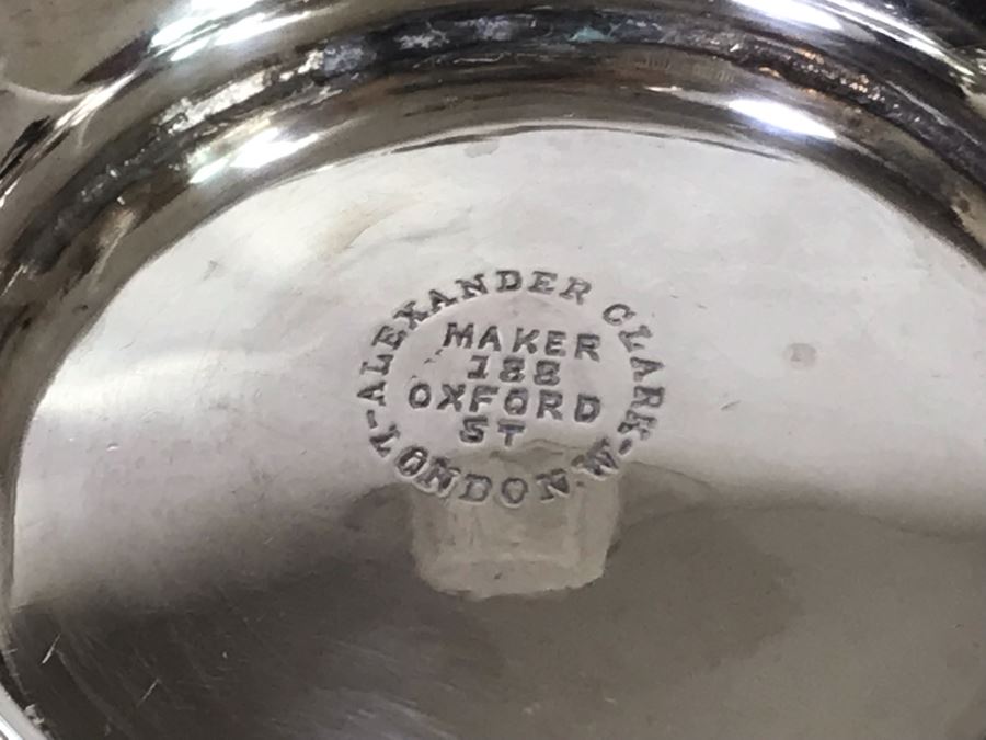 Rare Arts And Crafts Sterling Silver Repousse Tea And Coffee Service With Teapot, Coffee Pot, Creamer And Sugar By Alexander Clark 188 Oxford St London 2,700g [Photo 57]