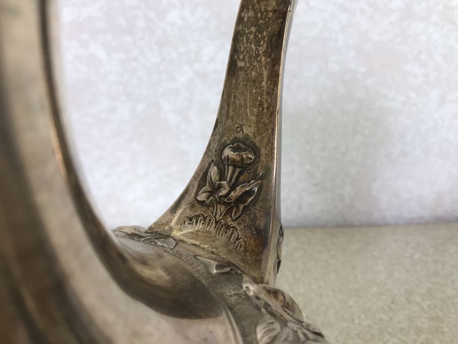 Rare Arts And Crafts Sterling Silver Repousse Tea And Coffee Service With Teapot, Coffee Pot, Creamer And Sugar By Alexander Clark 188 Oxford St London 2,700g [Photo 43]