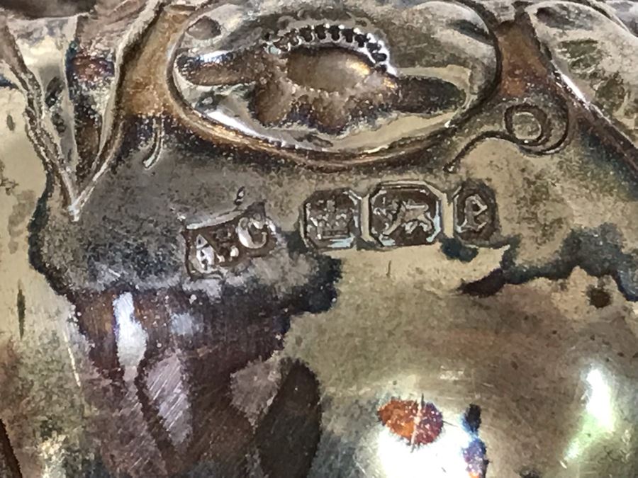 Rare Arts And Crafts Sterling Silver Repousse Tea And Coffee Service With Teapot, Coffee Pot, Creamer And Sugar By Alexander Clark 188 Oxford St London 2,700g [Photo 59]