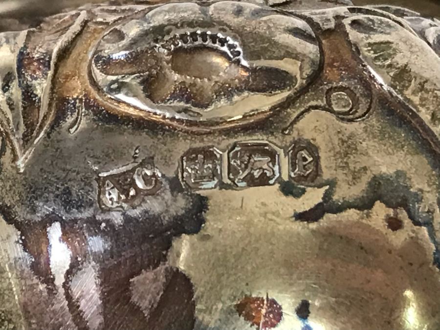 Rare Arts And Crafts Sterling Silver Repousse Tea And Coffee Service With Teapot, Coffee Pot, Creamer And Sugar By Alexander Clark 188 Oxford St London 2,700g [Photo 60]