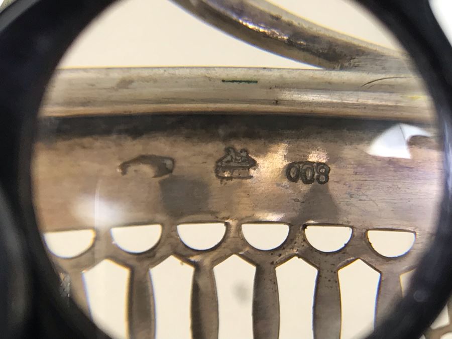 Vintage 800 Silver Hallmarked Fluted Bowl With Handle 7W X 7H 310g [Photo 9]