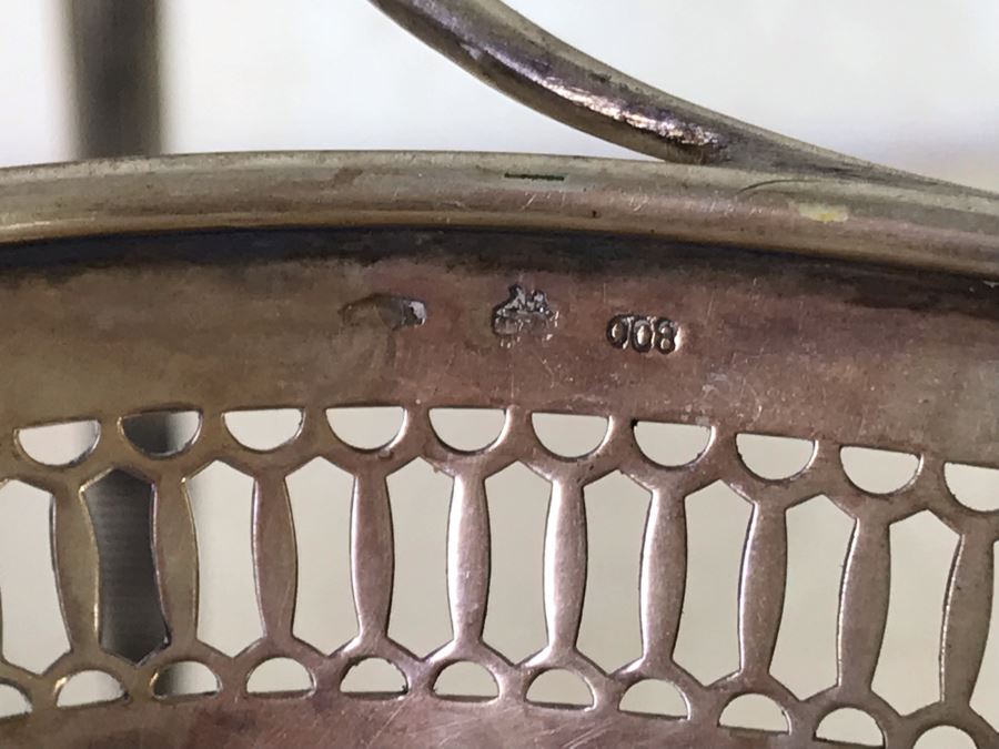 Vintage 800 Silver Hallmarked Fluted Bowl With Handle 7W X 7H 310g [Photo 7]