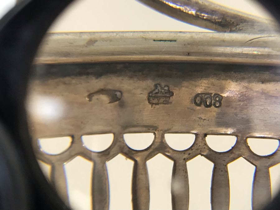 Vintage 800 Silver Hallmarked Fluted Bowl With Handle 7W X 7H 310g [Photo 10]