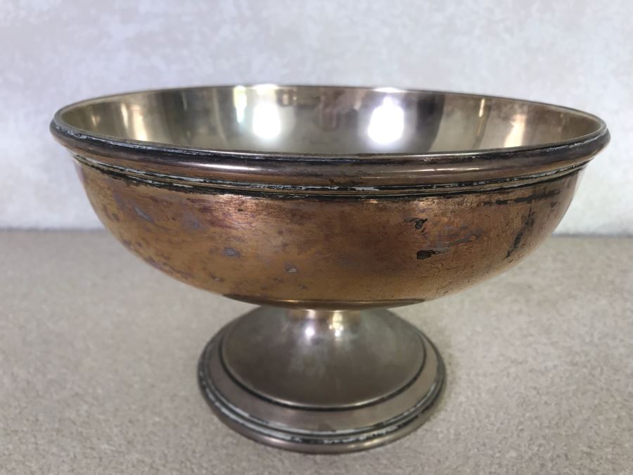 Vintage Italian 800 Silver Hallmarked 39-PA PALERMO STANCAMPIANO EUGENIO Footed Bowl 8.25W X 5H 530g [Photo 4]