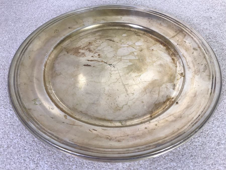 Vintage Italian 800 Silver Hallmarked 39-PA PALERMO STANCAMPIANO EUGENIO Dish Plate 11.25W 450g [Photo 2]