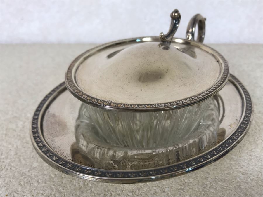 Vintage Italian 800 Silver Hallmarked 3 - VC VERCELLI Handled Dish Bowl With Lid 194g Silver Weight [Photo 5]