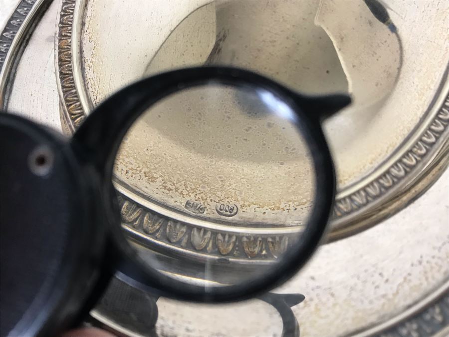 Vintage Italian 800 Silver Hallmarked 3 - VC VERCELLI Handled Dish Bowl With Lid 194g Silver Weight [Photo 10]