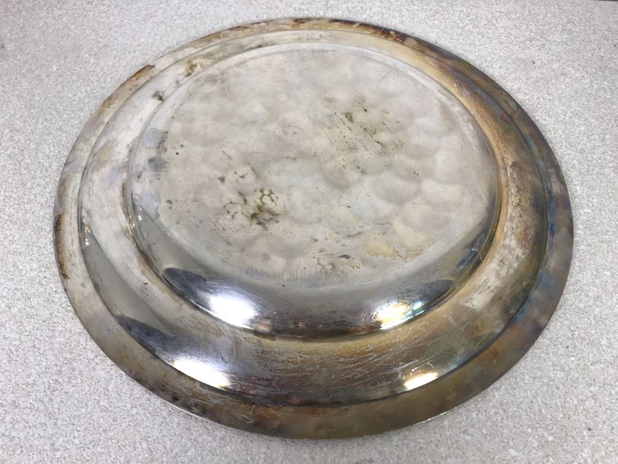 Vintage Italian Neoclassical 800 Silver Hallmarked 20 AL ALESSANDRIA Italy - RICCI & C. S.p.A. Round Tray Plate Dish 14W 720g [Photo 6]