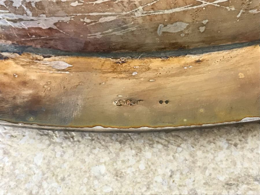 Vintage Italian Neoclassical 800 Silver Hallmarked 20 AL ALESSANDRIA Italy - RICCI & C. S.p.A. Round Tray Plate Dish 14W 720g [Photo 7]