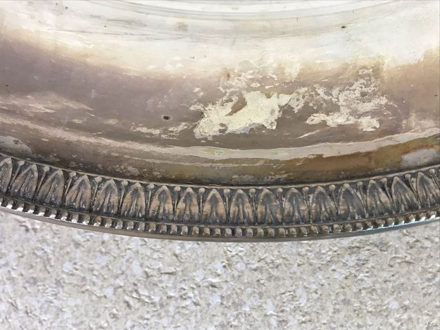 Vintage Italian Neoclassical 800 Silver Hallmarked 20 AL ALESSANDRIA Italy - RICCI & C. S.p.A. Round Tray Plate Dish 14W 720g [Photo 5]