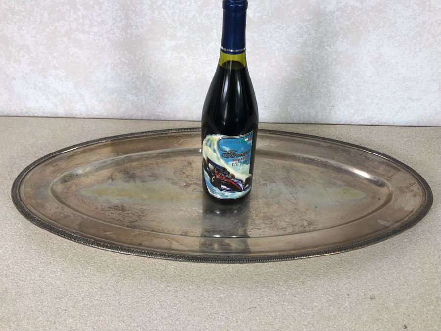 Vintage Italian Neoclassical 800 Silver Hallmarked 20 AL ALESSANDRIA Italy - RICCI & C. S.p.A. Oval Tray Platter 25.5L X 12W 1,440g [Photo 2]