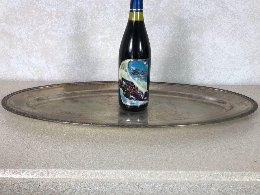 Vintage Italian Neoclassical 800 Silver Hallmarked 20 AL ALESSANDRIA Italy - RICCI & C. S.p.A. Oval Tray Platter 25.5L X 12W 1,440g [Photo 3]