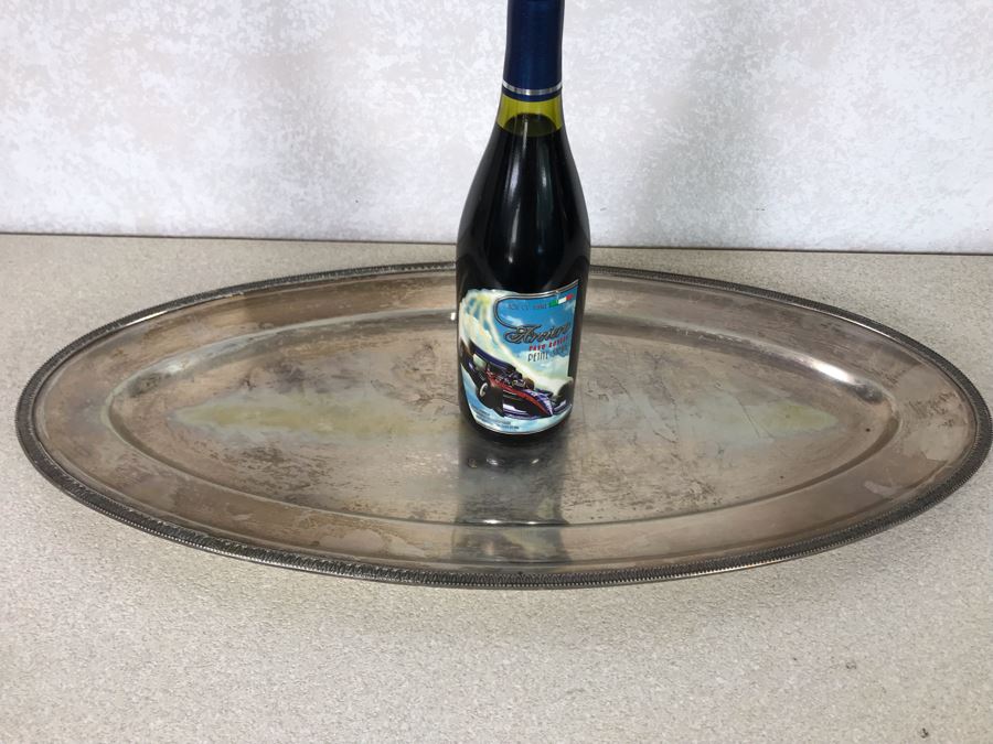 Vintage Italian Neoclassical 800 Silver Hallmarked 20 AL ALESSANDRIA Italy - RICCI & C. S.p.A. Oval Tray Platter 25.5L X 12W 1,440g [Photo 4]