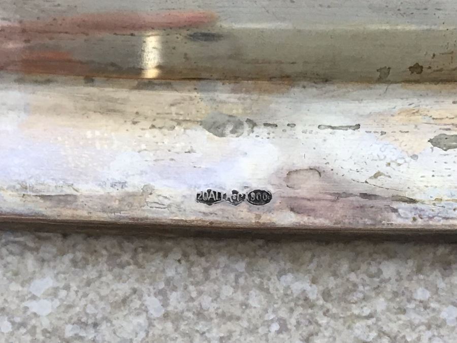 Vintage Italian Neoclassical 800 Silver Hallmarked 20 AL ALESSANDRIA Italy - RICCI & C. S.p.A. Oval Tray Platter 25.5L X 12W 1,440g [Photo 9]