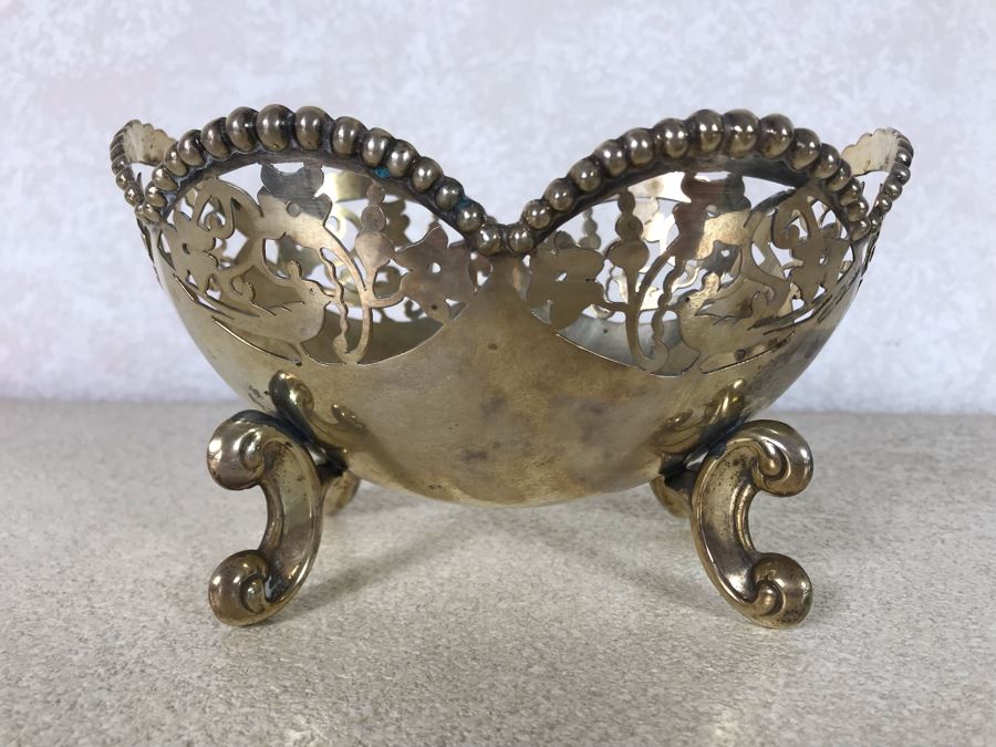 Vintage Italian 800 Silver Hallmarked 39-PA PALERMO STANCAMPIANO EUGENIO Footed Bowl 7W X 4.5D X 4H 264g [Photo 1]
