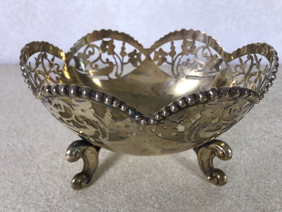Vintage Italian 800 Silver Hallmarked 39-PA PALERMO STANCAMPIANO EUGENIO Footed Bowl 7W X 4.5D X 4H 264g [Photo 3]