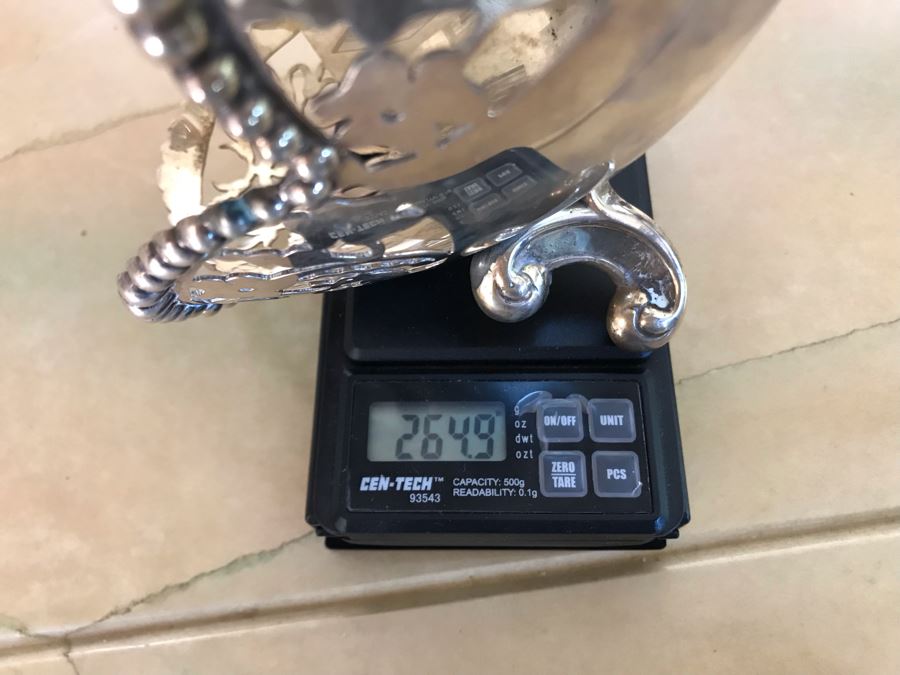 Vintage Italian 800 Silver Hallmarked 39-PA PALERMO STANCAMPIANO EUGENIO Footed Bowl 7W X 4.5D X 4H 264g [Photo 15]