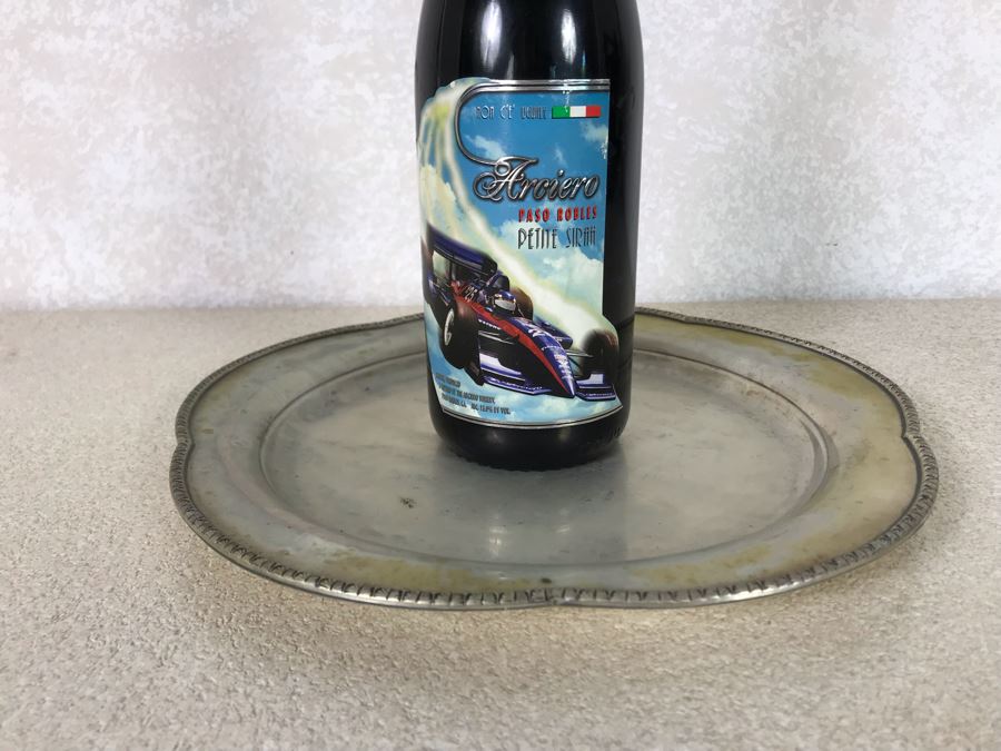 Vintage Italian 800 Silver Hallmarked 665 - MI MILANO (MILAN) DE VECCHI GABRIELE Serving Platter Plate 11R 400g [Photo 3]