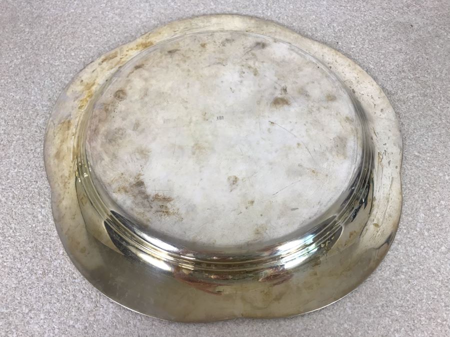 Vintage Italian 800 Silver Hallmarked 665 - MI MILANO (MILAN) DE VECCHI GABRIELE Serving Platter Plate 11R 400g [Photo 7]