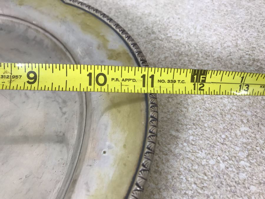 Vintage Italian 800 Silver Hallmarked 665 - MI MILANO (MILAN) DE VECCHI GABRIELE Serving Platter Plate 11R 400g [Photo 10]