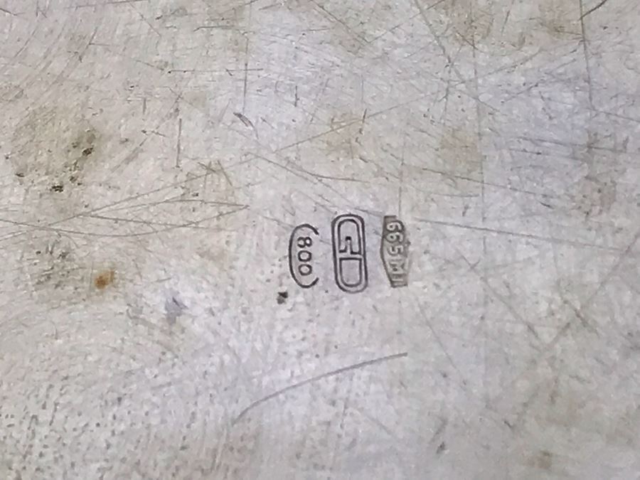 Vintage Italian 800 Silver Hallmarked 665 - MI MILANO (MILAN) DE VECCHI GABRIELE Serving Platter Plate 11R 400g [Photo 8]