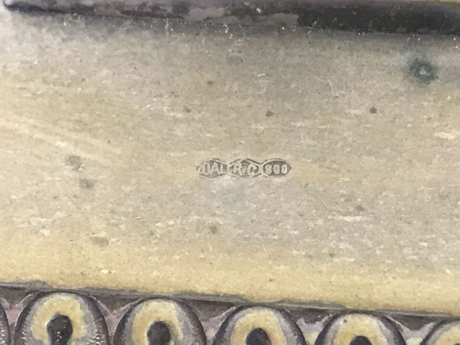 Vintage Italian Neoclassical 800 Silver Hallmarked 20 AL ALESSANDRIA Italy - RICCI & C. S.p.A. Oil And Vinegar Cruet Set 10W X 6D X 13H 620g Silver Weight [Photo 14]